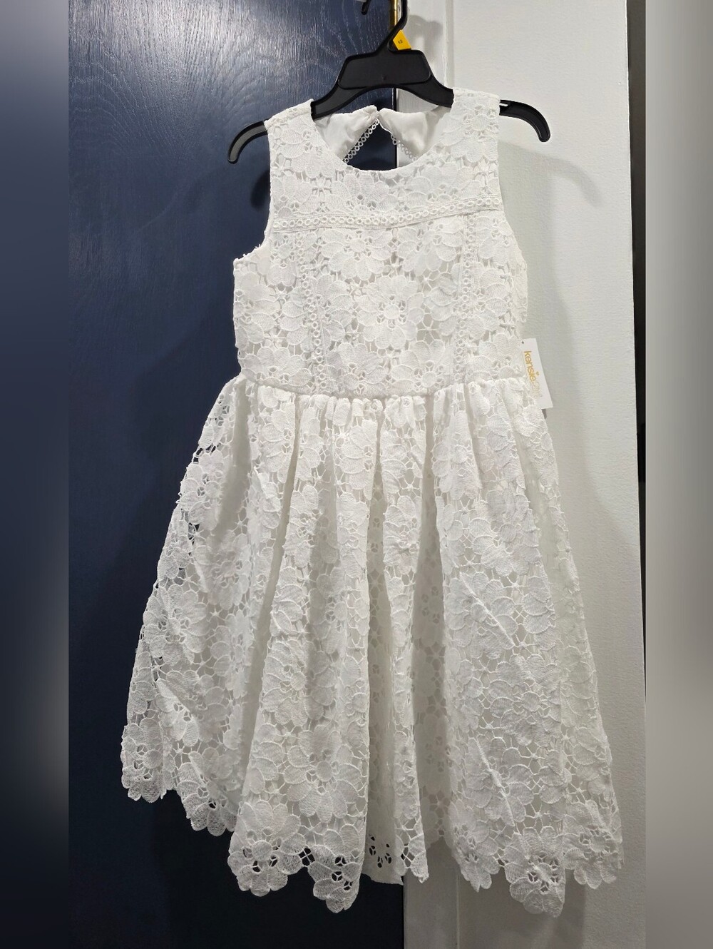 NWT White Lace Sleeveless Kids Dress - Elegant Party Dress